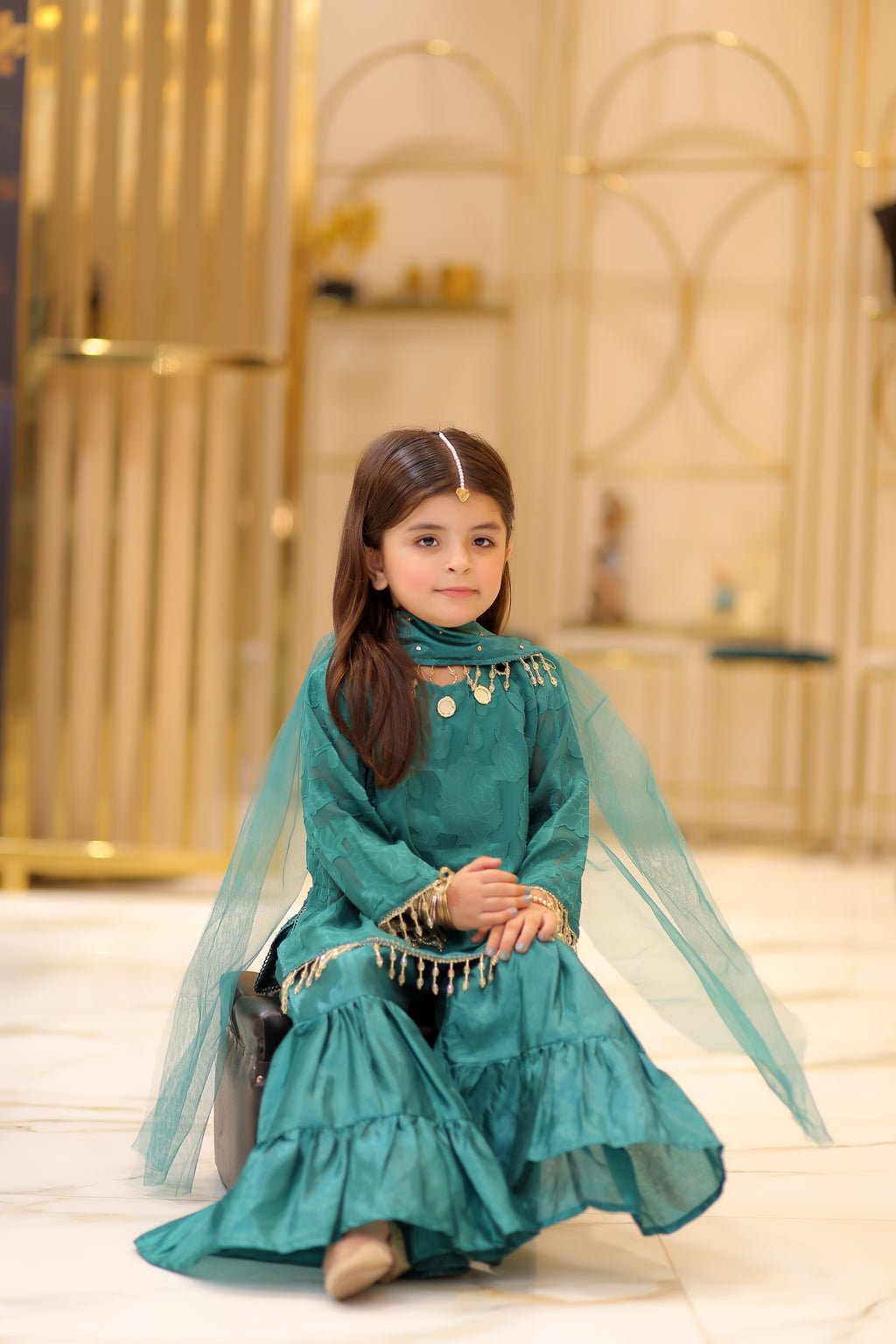 3 Piece Party Wear Sharara Set for Girls