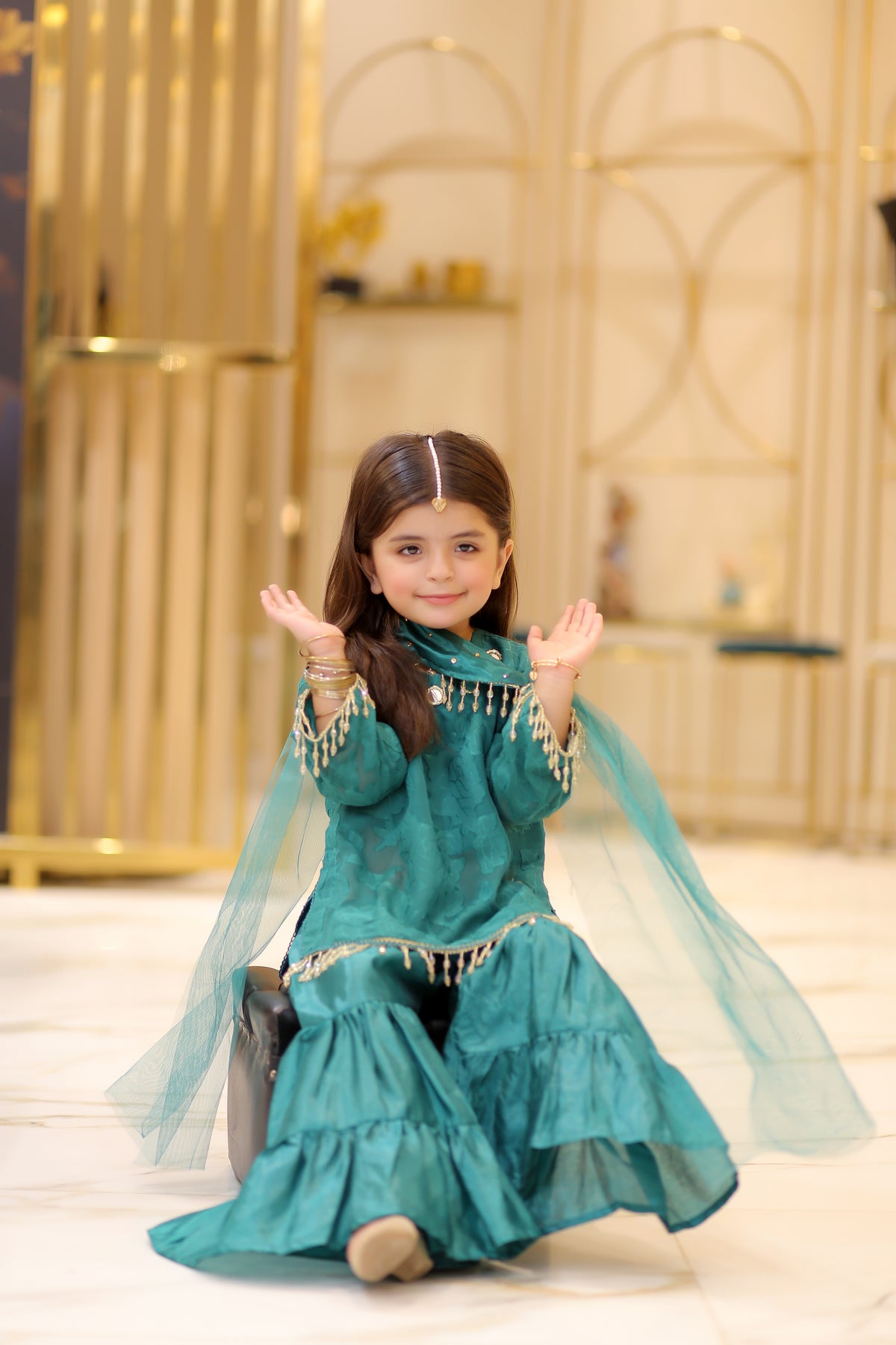 3 Piece Party Wear Sharara Set for Girls