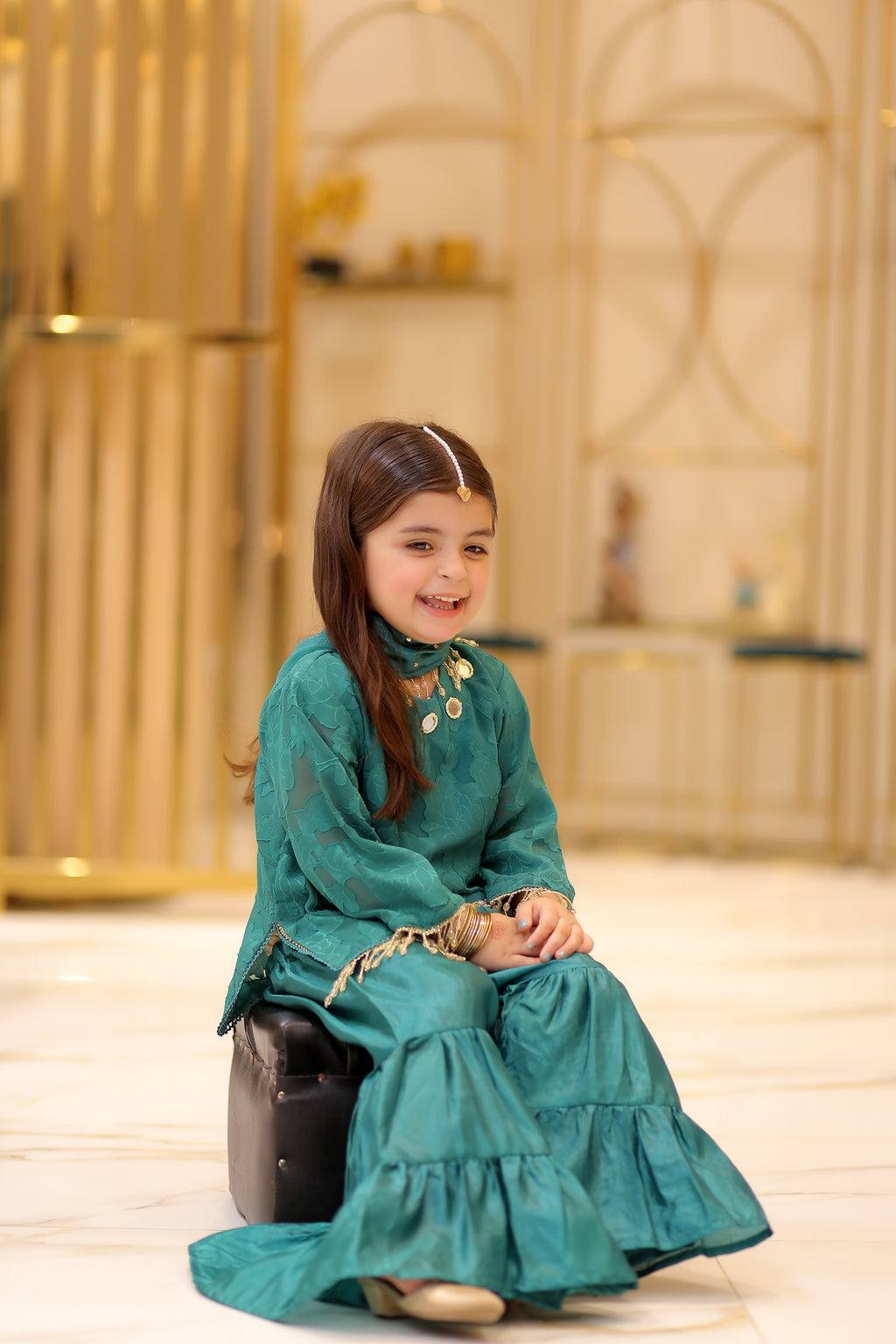 3 Piece Party Wear Sharara Set for Girls