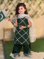 Green Festive Outfit – 3 Piece Kids Suit