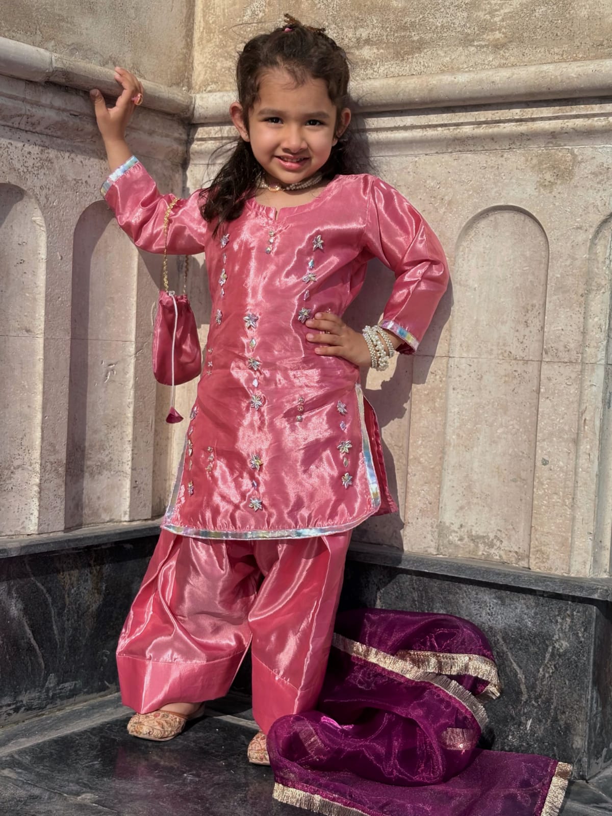 4-Piece Set with Farshi Shalwar