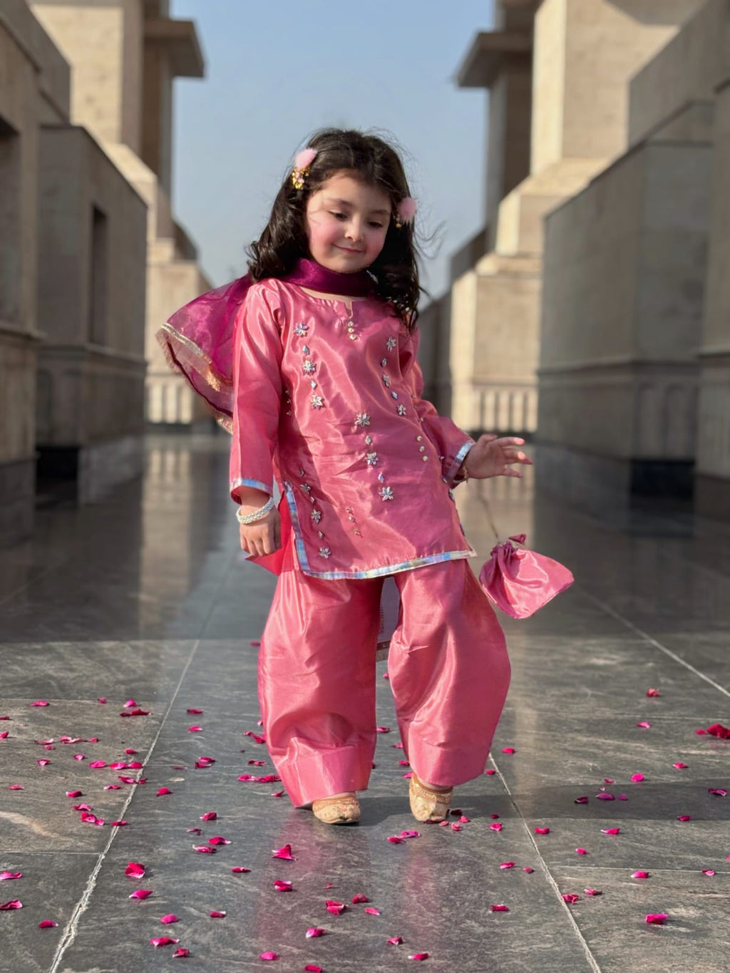 4-Piece Set with Farshi Shalwar